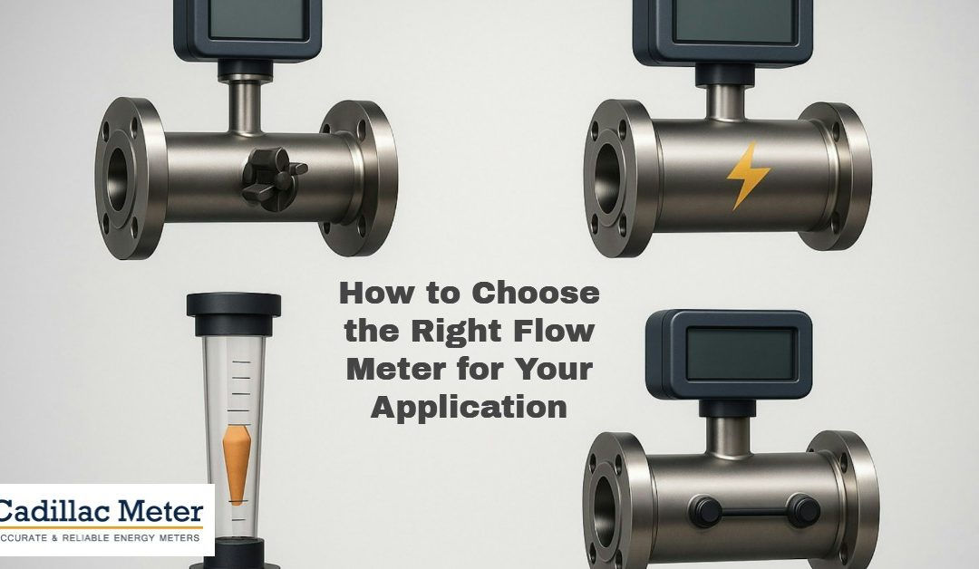 Visual guide showing four types of flow meters to help demonstrate how to choose the right flow meter