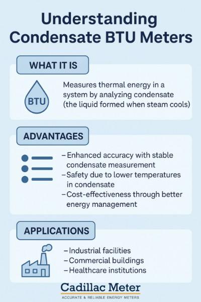 Understanding Condensate BTU Meters Understanding Condensate BTU Meters - Infographic by Cadillac Meter